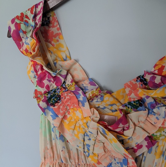 H&M Garden Collection Ruffle Rainbow Floral Maxi - Picture 3 of 4